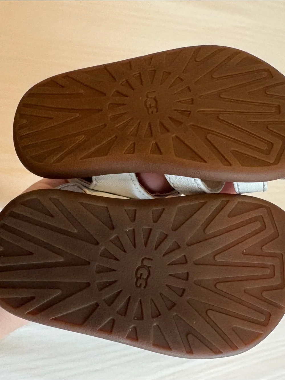UGG Cream Leather Baby Sandals